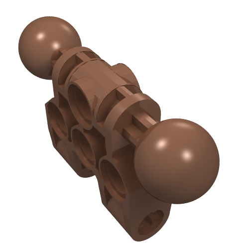 Brown LEGO 47330 Bionicle Vahki Torso Lower Section part with 2 ball joints and multiple pin holes.