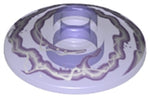 LEGO 4740pb011 inverted 2x2 dish, translucent lavender with white and lavender electricity pattern.