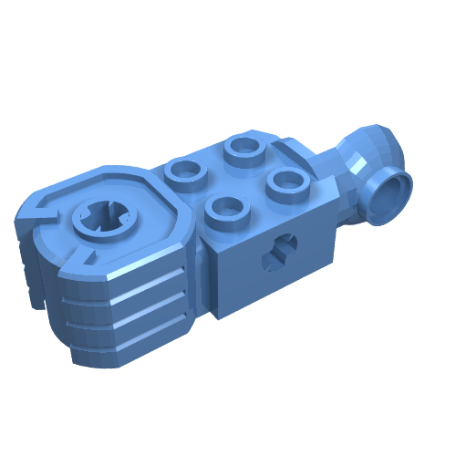 LEGO 47431 - Technic, Brick Modified 2 x 2 with Axle Hole, Rotation Joint Ball Half Vertical, and Fist