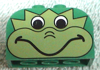 LEGO 4744px13 - Slope, Curved 4 x 2 x 2 Double with 4 Studs with Dragon Head Pattern