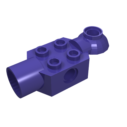 LEGO 47452 - Technic, Brick Modified 2 x 2 with Pin Hole, Rotation Joint Ball Half Horizontal, and Rotation Joint Socket