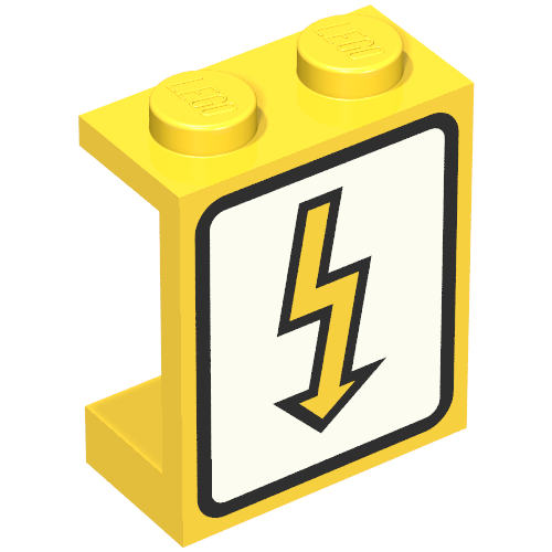LEGO 4864ap03 - Paneel 1 x 2 x 2 - Solid Studs met Utility Arrow Patroon