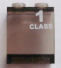 LEGO 4864bpb035R - Paneel 1 x 2 x 2 - Hollow Studs met witte '1 CLASS' rechter patroon (sticker) - Set 7897