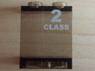 LEGO 4864bpb036R - Paneel 1 x 2 x 2 - Hollow Studs met witte '2 CLASS' rechter patroon (sticker) - Set 7897