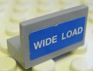 LEGO 4865pb034 - Paneel 1 x 2 x 1 met wit 'WIDE LOAD' op blauwe achtergrond patroon (Sticker) - Set 8147