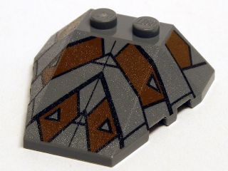 LEGO 48933pb009 - Wig 4 x 4 Triple met Stud Notches en Sith Nightspeeder Patroon 2