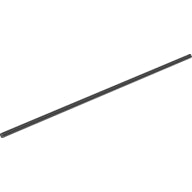 A single, dark grey LEGO Technic Axle 32L, a long rod with connection points at both ends against a white background.
