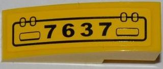 LEGO 50950pb042L - Helling, gebogen 3 x 1 met luik en '7637' patroon model linkerkant (sticker) - Set 7637