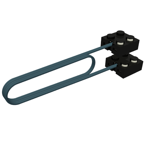 LEGO Electric Wire 5306bc036 with two black 2x2 bricks connected by a looped teal wire.
