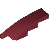 Dark red LEGO Wedge 4 x 1 Left brick, part number 5415, with a curved upper surface.