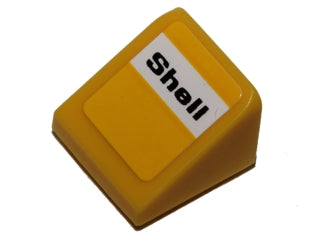 LEGO 54200pb070 - Slope 30 1 x 1 x 2/3 with Black 'Shell' on White Background Pattern (Sticker) - Set 40193
