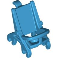 Blue LEGO minifigure stroller or baby carriage seat accessory, viewed from a slight angle.