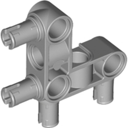 LEGO 55615 - Lichtblauwgrijze Technic, Pin Connector Perpendicular 3 x 3 Gebogen met 4 Pins