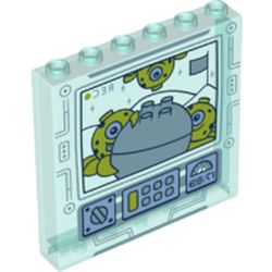 LEGO 59349pb236 - Panel 1 x 6 x 5 with Aliens and Rock Boulder on Screen with Buttons and Dials Pattern