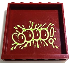 LEGO 59349pb286 - Panel 1 x 6 x 5 with 'BOOO!' and Yellowish Green and Lime Slime Pattern (Sticker) - Set 70424