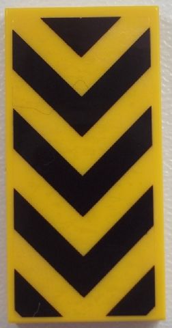 LEGO 87079pb0178 - Tegel 2 x 4 met Zwart Chevron Patroon (Sticker) - Set 60052
