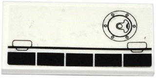 LEGO 87079pb0287R - Tegel 2 x 4 met Airplane Flaps en Filler Cap Patroon Model Rechterkant (Sticker) - Set 60078