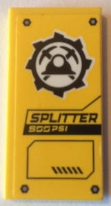 LEGO 87079pb0663 - Tile 2 x 4 with Helmet, Pickaxe and 'SPLITTER 500 PSI' Pattern (Sticker) - Set 60185