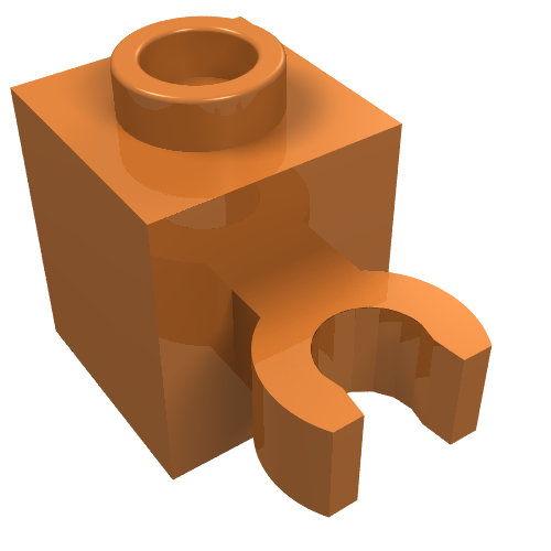 LEGO 60475b - Brick, Modified 1 x 1 with Open O Clip (Vertical Grip) - Hollow Stud