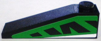 LEGO 60477pb001L - Slope 18 4 x 1 with Green and  Pattern, Model Left (Sticker) - Set 8898