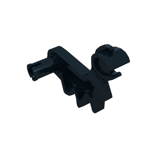 Black LEGO 6128 Dragon / Dinosaur Arm, Left, with a pin connector on one end and a stylized claw on the other.