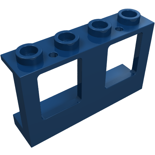 LEGO 61345 - Window 1 x 4 x 2 Plane, Single Top Hole and Single Bottom Hole for Glass