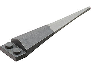 LEGO 61406pb03 - Aangepaste plaat 1 x 2 met hoekuitsteeksel en flexibel rubber lichtblauwgrijs uiteinde patroon