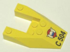 LEGO 6153apb04 - Wig 6 x 4 zonder stud inkepingen met 'C 504' patroon
