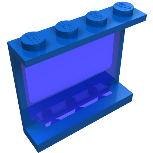 LEGO 6156 - Paneel 1 x 4 x 3 met vast Trans-Lichtblauw Glas