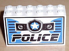 LEGO 6213pb03 - Steen 2 x 6 x 3 met sterembleem en zwart 'POLICE' patroon