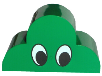 LEGO 6216pb03 - Helling, gebogen 4 x 2 x 2 drievoudig met zwart-wit ogenpatroon