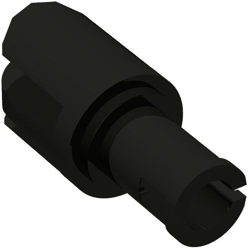 A black LEGO 6217 Arm Piece with Pin, 3 Fingers, shown at an angle against a white background.
