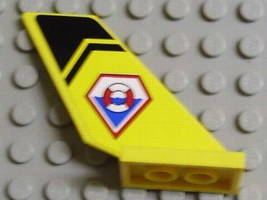 LEGO 6239pb014 - Staartshuttle met kustwachtlogo en zwart chevronpatroon aan beide kanten (stickers) - Set 7044
