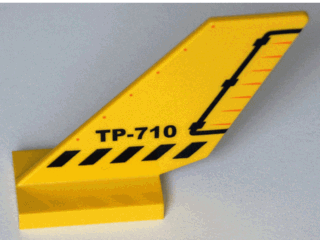 LEGO 6239px4 - Tail Shuttle with Black 'TP-710', Danger Stripes, and Rudder Pattern