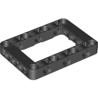 Black LEGO Technic 64179 modified liftarm frame, 5x7 with an open center.