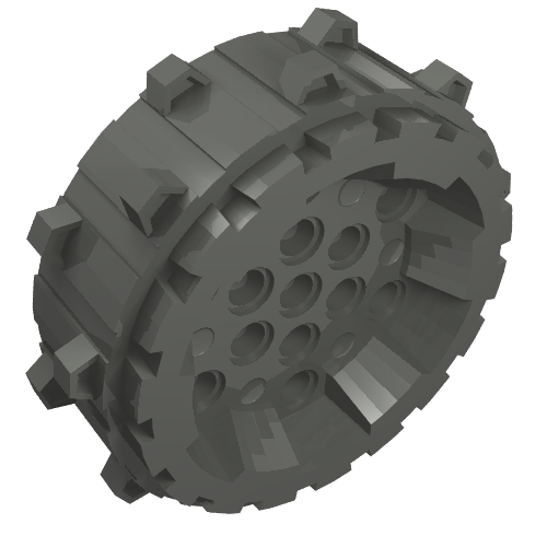 LEGO 64711 - Wheel Hard Plastic with Small Cleats