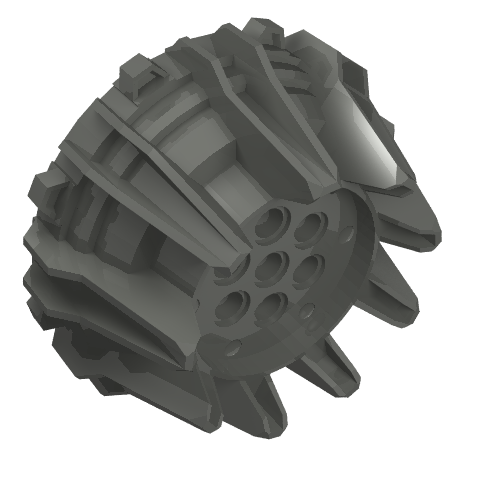 LEGO 64712 - Wheel Hard Plastic with Small Cleats and Flanges