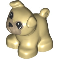LEGO 65161pb01 - Duplo Dog Bulldog with Dark  Eye Contours and Muzzle Pattern