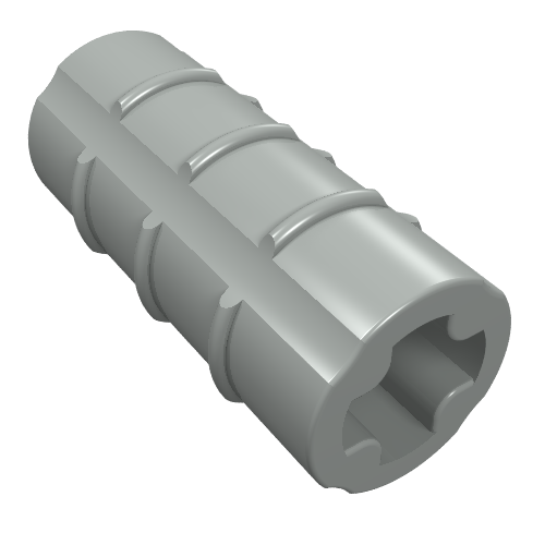 LEGO 6538a - Technic, As Connector 2L (Geribbeld met + Gat + Orientatie)