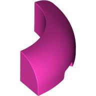 A magenta LEGO 65617 Brick, Round Corner 3 x 3 without Studs, viewed from an isometric angle.