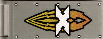 LEGO 30292pb002 - Vlag 7 x 3 met Bar Handle met zilver 'X' Island Xtreme Stunts Logo Patroon (Sticker) - Set 6736
