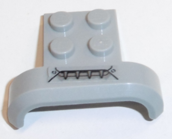 LEGO 28326pb002 - Vehicle, Mudguard 4 x 3 x 1 with Arch Curved with Silver Spikes and Rivets Pattern (Sticker) - Set 70428
