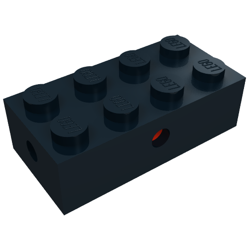 LEGO 7049b - Aangepaste steen 2 x 4 met wielhouder, transparante onderkant