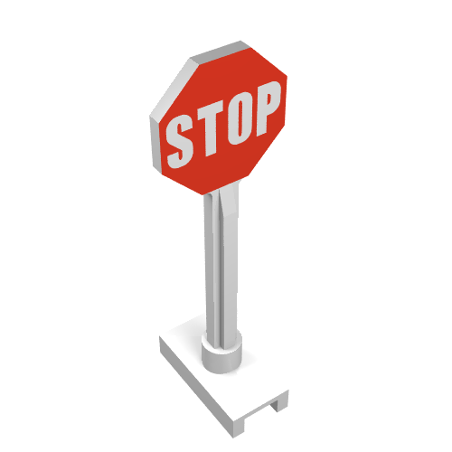 LEGO 739p01 - Octagonale verkeersbord met stopbord patroon