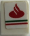 LEGO 54200pb102 - Slope 30 1 x 1 x 2/3 with Red Santander Logo and Green Line Pattern (Sticker) - Set 75879