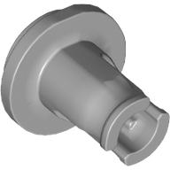 Grey LEGO 77258 Projectile Launcher Part, Rapid Shooter Trigger Large, with a flat base and cylindrical body.