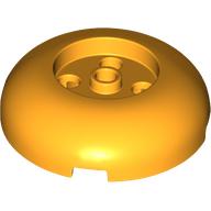 Orange LEGO 79850 round 4x4 dome top brick with 2x2 recessed center.