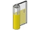 LEGO 802pb03 1x3x3 right door with clear panel, vertical handle, and yellow liquid-like pattern on the bottom.