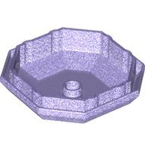 LEGO 80337 - Ronde plaat 4 x 4 Octagonaal, Onderkant (Diamond Dress Container Bovenkant)