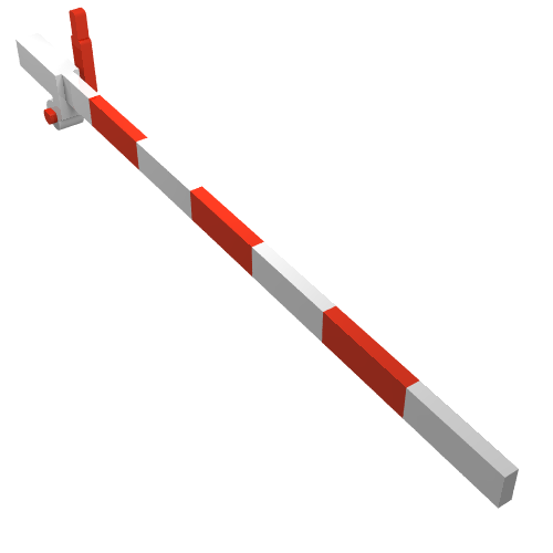 LEGO 815c01 Train Level Crossing Gate Type 1 with white base, red handle, and red and white striped arm.